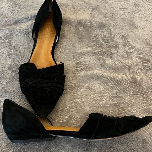 Corso Como Black Pointed-Toe Flats with Bow - Picture 4 of 8